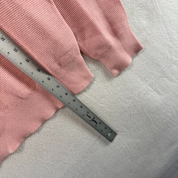 J Crew Sweater mens XL Pink Cotton Seed Stitch Lightweight Crew Preppy NEW - Picture 3 of 7